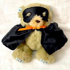 Halloween Bear 1990 7” Vampire Plush Cape Mask Gibson Stuffed Animal Vintage 90s